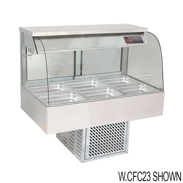 Woodson W.CFC26 Woodson 6 x 1/1GN Curved Glass Cold Food Display