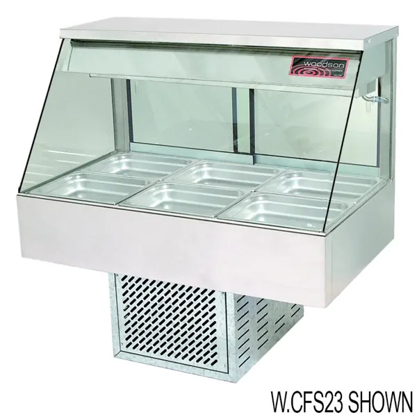 Woodson W.CFS25 Woodson 5 x 1/1GN Straight Glass Cold Food Display