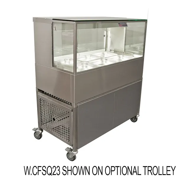 Woodson W.CFSQ23 Woodson 3 x 1/1GN Square Glass Cold Food Display