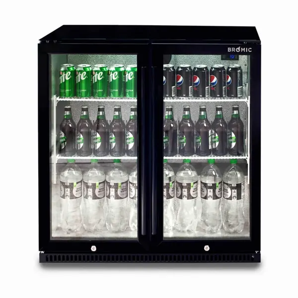 Bromic BB0200GD-NR-1 Back Bar Fridge, 190L, 2 Doors, Hinged
