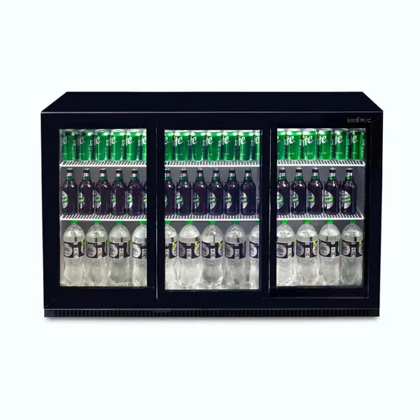 Bromic BB0330GDS-NR-1 Back Bar Fridge, 307L, 3 Doors, Sliding