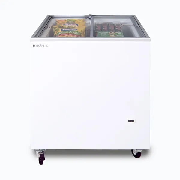 Bromic CF0200FTFG-NR Display Chest Freezer, 191L, Flat Glass Top