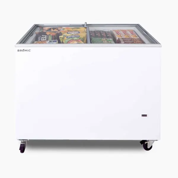 Bromic CF0300FTFG-NR Display Chest Freezer, 296L, Flat Glass Top