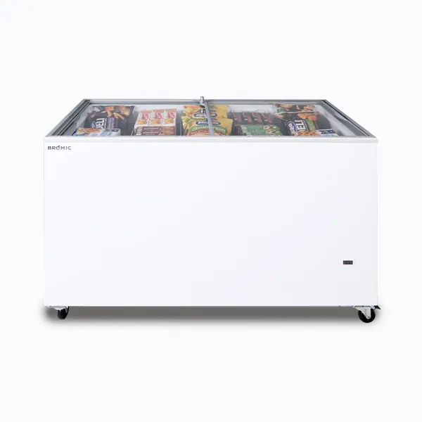 Bromic CF0400FTFG-NR Display Chest Freezer, 401L, Flat Glass Top