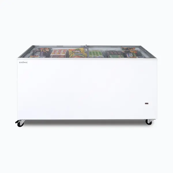 Bromic CF0500FTFG-NR Display Chest Freezer, 491L, Flat Glass Top