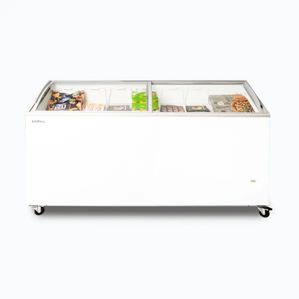 Bromic CF0600ATCG-NR Display Chest Freezer, 555L, Curved Glass Top