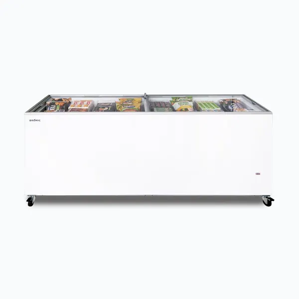 Bromic CF0700FTFG-NR Display Chest Freezer, 670L, Flat Glass Top