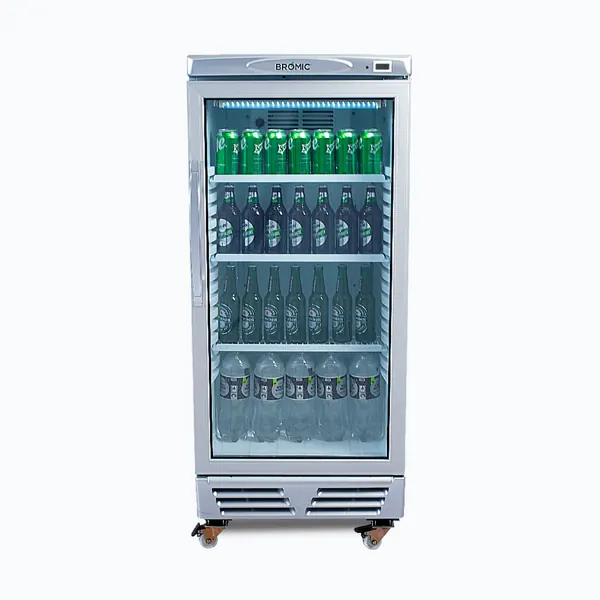Bromic GM0220-NR Upright Display Fridge, 215L, 1 Door, Flat Glass