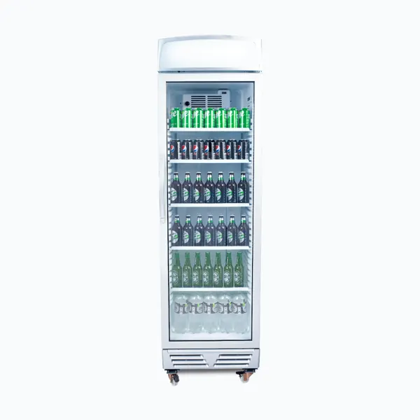 Bromic GM0374L-NR Upright Display Fridge, 372L, 1 Door, Flat Glass, Lightbox