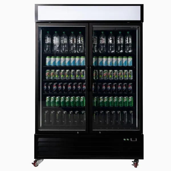Bromic SKU 3736261-NR Upright Display Fridge 1266L, 2 Door, Flat Glass, Lightbox