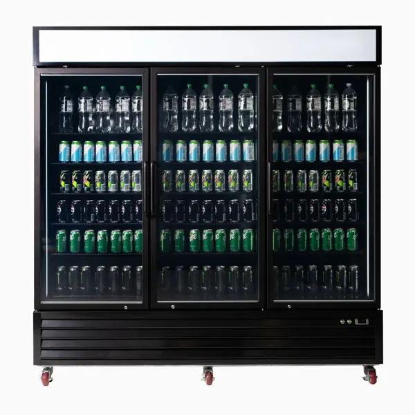 Bromic SKU 3736262-NR Upright Display Fridge 1980L, 3 Door, Flat Glass, Lightbox