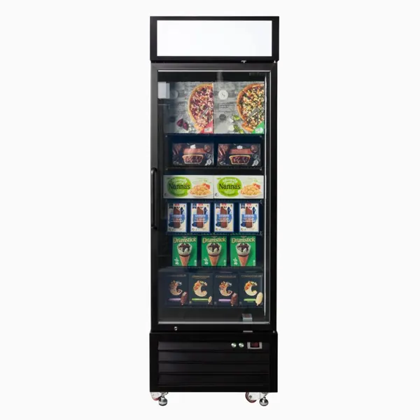 Bromic SKU 3736263-NR Upright Display Freezer 546L, 1 Door, Flat Glass, Lightbox