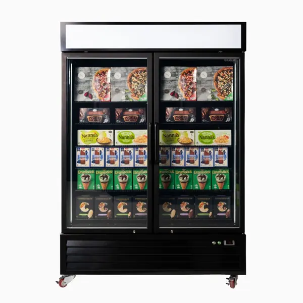 Bromic SKU 3736264-NR Upright Display Freezer 1266L, 2 Door, Flat Glass, Lightbox