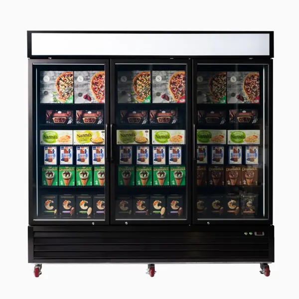 Bromic SKU 3736265-NR Upright Display Freezer 1980L, 3 Door, Flat Glass, Lightbox