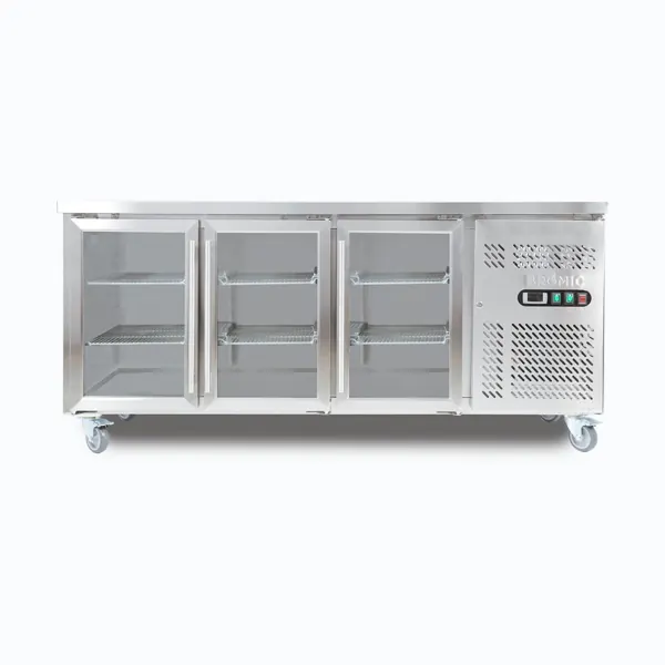 Bromic UBC1795GD-NR Under Bench Display Fridge, 417L, 3 Doors, Glass