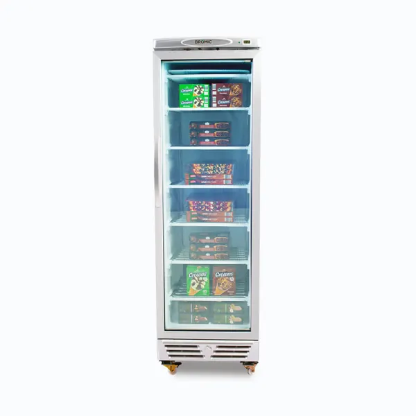 Bromic UF0374S-NR Upright Display Freezer, 300L, 1 Door, Flat Glass