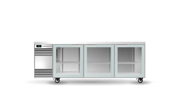 SKOPE CL.3.GSW BackBar 3 Glass Swing Door CounterLine Fridge