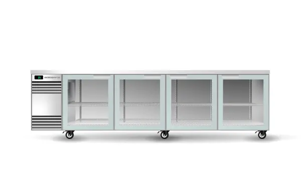 SKOPE CL.4.GSW BackBar 4 Glass Swing Door CounterLine Fridge