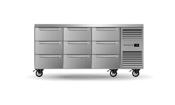 SKOPE PG11.UBF.3.D9.RH ProSpec 9 Drawer, 3 Bay, Underbench GN1/1 Right Hand Freezer