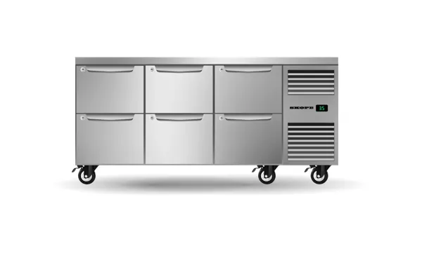 SKOPE PG11.UBR.3.D6.RH ProSpec 6 Drawer, 3 Bay, Underbench GN 1/1, Right Hand Fridge